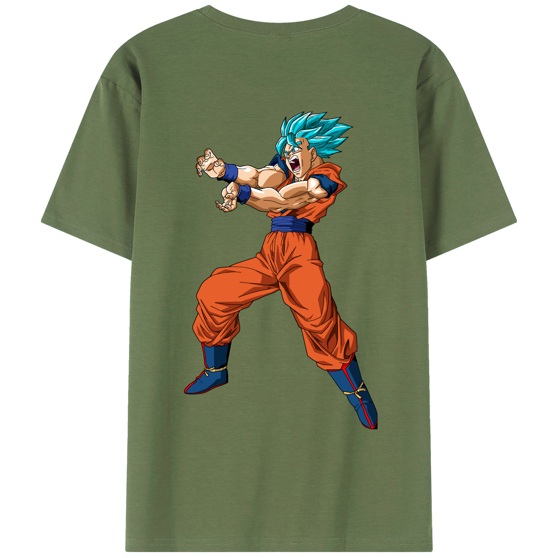 （画像用） ドラゴンボール 孫悟空（そん ごくう）Son Goku カカロット DRAGON BALL Kakarotto 綿100％ メンズ半袖Tシャツ（バックプリント） 通気性